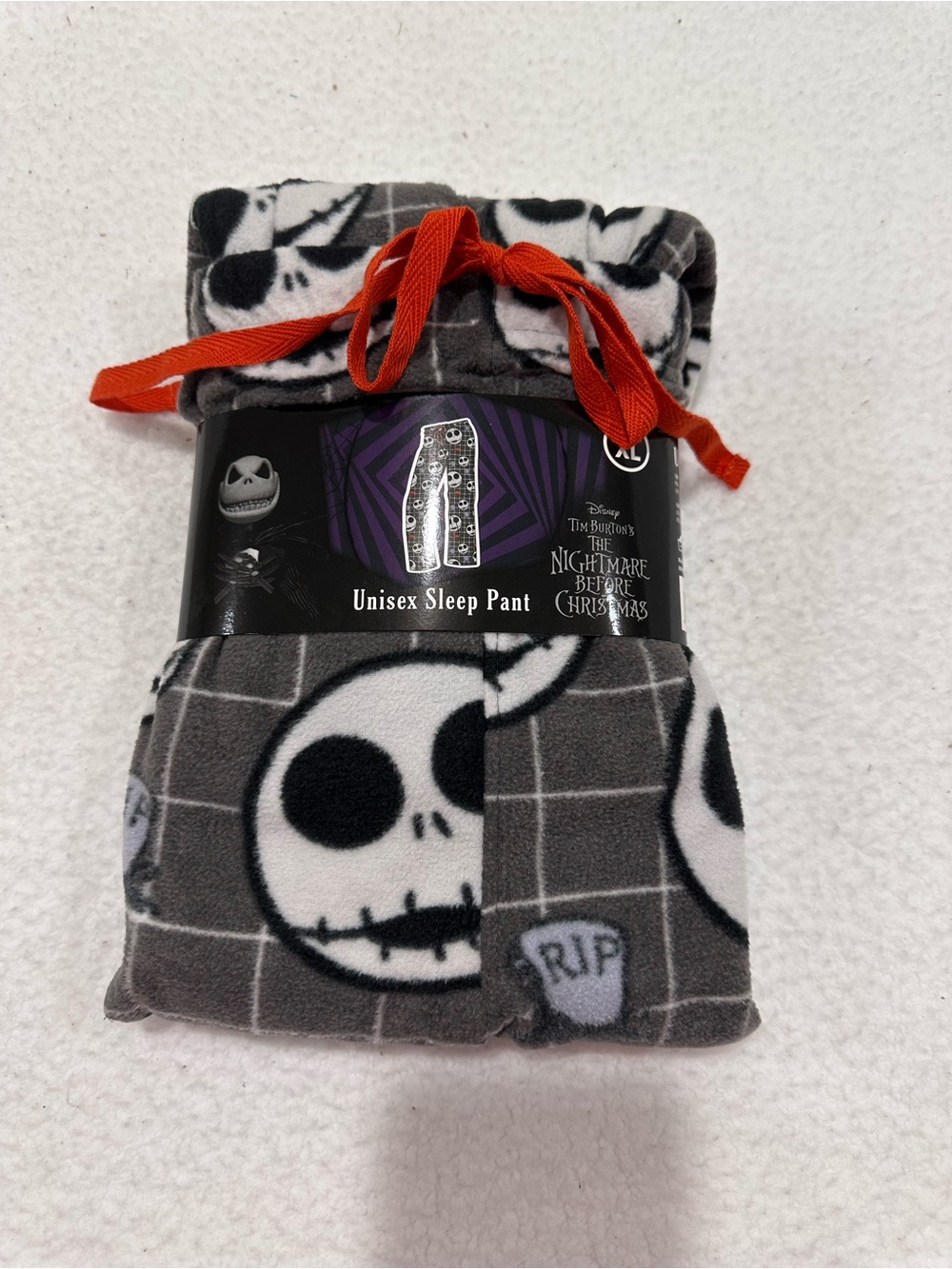 Gray & White Jake Skellington Fleece Sleep Pants